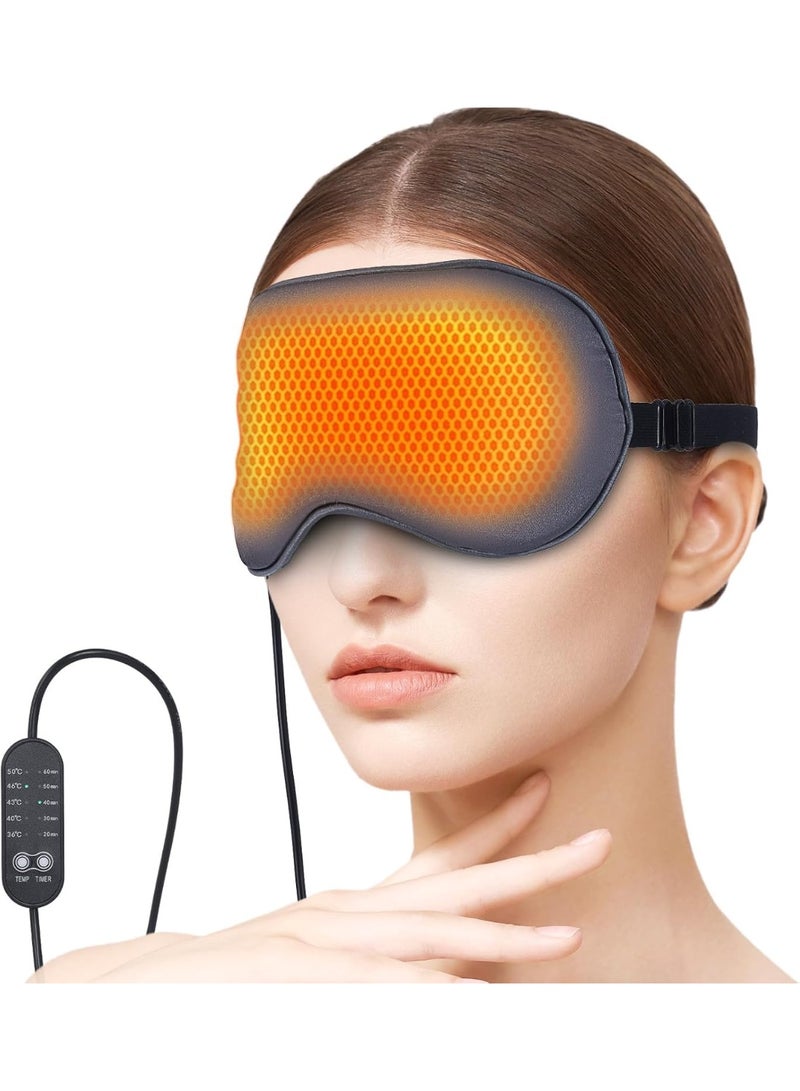 YelaJoy Heated Sleep Mask, Heated Eye Mask with 5 Adjustable Temperature and Timer, Blocks Light Warm Compress Eye Mask for Women Men - Image 1